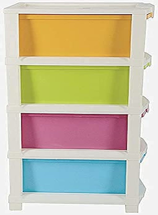 OANGO Plastic Standard Rectangular Multi Purpose Foldable Modular Drawer System Large Chest of Drawer Organizer for Home Office - Multi Color (4 Layer Drawer) - Image 5